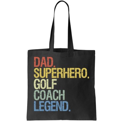 Retro Dad Superhero Golf Coach Legend Gift For Father's Day Tote Bag