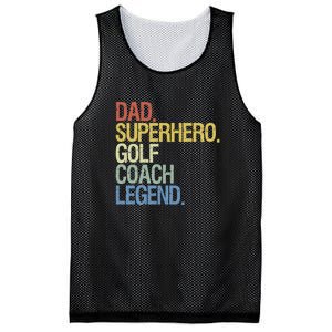 Retro Dad Superhero Golf Coach Legend Gift For Father's Day Mesh Reversible Basketball Jersey Tank