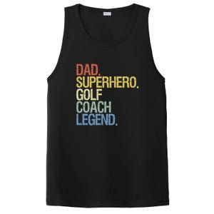 Retro Dad Superhero Golf Coach Legend Gift For Father's Day PosiCharge Competitor Tank