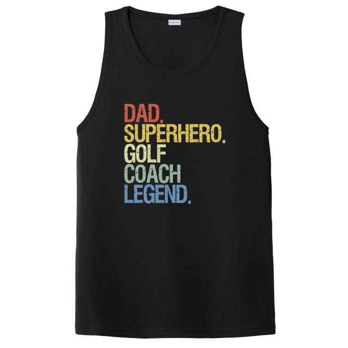 Retro Dad Superhero Golf Coach Legend Gift For Father's Day PosiCharge Competitor Tank