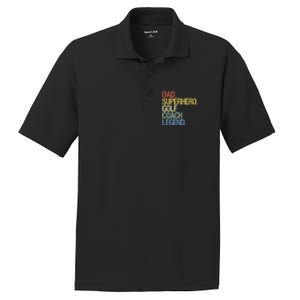 Retro Dad Superhero Golf Coach Legend Gift For Father's Day PosiCharge RacerMesh Polo