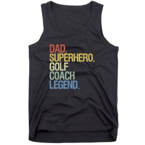 Retro Dad Superhero Golf Coach Legend Gift For Father's Day Tank Top