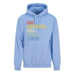 Retro Dad Superhero Golf Coach Legend Gift For Father's Day Unisex Surf Hoodie