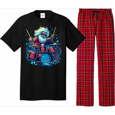 Rocker Drumming Santa Claus Drummer Gift Pajama Set