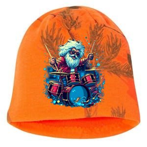 Rocker Drumming Santa Claus Drummer Gift Kati - Camo Knit Beanie