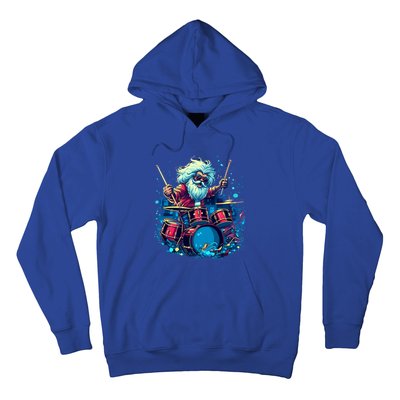 Rocker Drumming Santa Claus Drummer Gift Hoodie