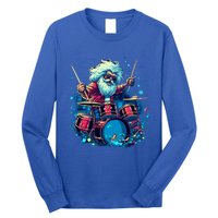 Rocker Drumming Santa Claus Drummer Gift Long Sleeve Shirt