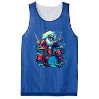 Rocker Drumming Santa Claus Drummer Gift Mesh Reversible Basketball Jersey Tank