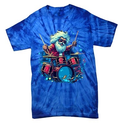 Rocker Drumming Santa Claus Drummer Gift Tie-Dye T-Shirt