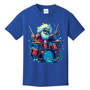 Rocker Drumming Santa Claus Drummer Gift Kids T-Shirt