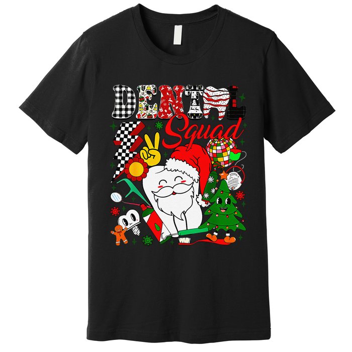 Retro Dental Squad Teeth Santa Dental Hygiene Christmas Premium T-Shirt