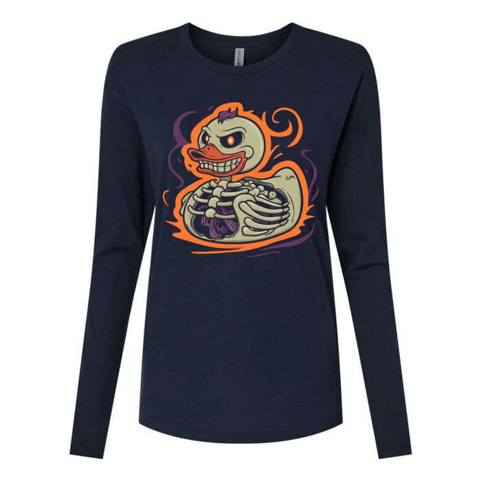 Rubber Duck Skeleton Rubber Duckie Costume Party Womens Cotton Relaxed Long Sleeve T-Shirt