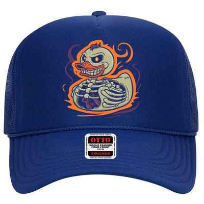 Rubber Duck Skeleton Rubber Duckie Costume Party High Crown Mesh Back Trucker Hat