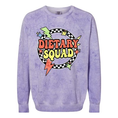 Retro Dietary Squad Dietary Appreciation Week For Staff Gift Colorblast Crewneck Sweatshirt