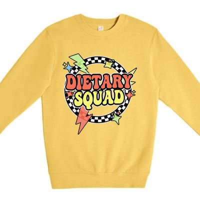 Retro Dietary Squad Dietary Appreciation Week For Staff Gift Premium Crewneck Sweatshirt