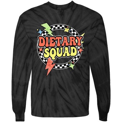 Retro Dietary Squad Dietary Appreciation Week For Staff Gift Tie-Dye Long Sleeve Shirt