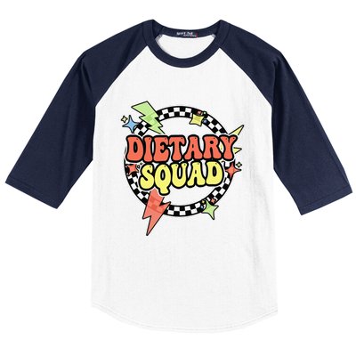 Retro Dietary Squad Dietary Appreciation Week For Staff Gift Baseball Sleeve Shirt