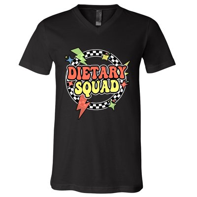 Retro Dietary Squad Dietary Appreciation Week For Staff V-Neck T-Shirt