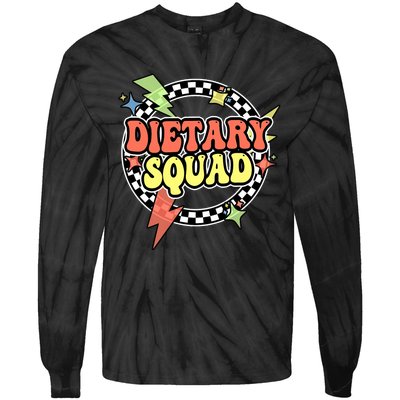 Retro Dietary Squad Dietary Appreciation Week For Staff Tie-Dye Long Sleeve Shirt