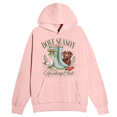 Retro Dove Season Hunting Club Camo Coquette Bow With Dog Urban Pullover Hoodie