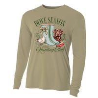 Retro Dove Season Hunting Club Camo Coquette Bow With Dog Cooling Performance Long Sleeve Crew