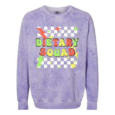 Retro Dietary Squad Dietary Appreciation Week For Staff Colorblast Crewneck Sweatshirt