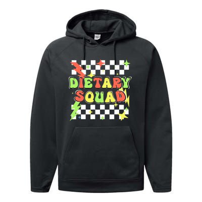 Retro Dietary Squad Dietary Appreciation Week For Staff Performance Fleece Hoodie