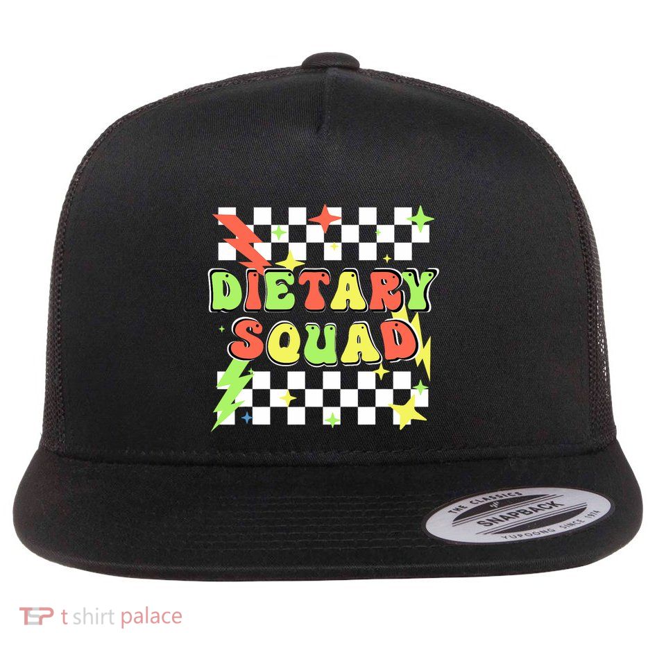 Retro Dietary Squad Dietary Appreciation Week For Staff Flat Bill Trucker Hat