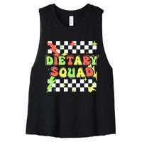 Retro Dietary Squad Dietary Appreciation Week For Staff Women's Racerback Cropped Tank