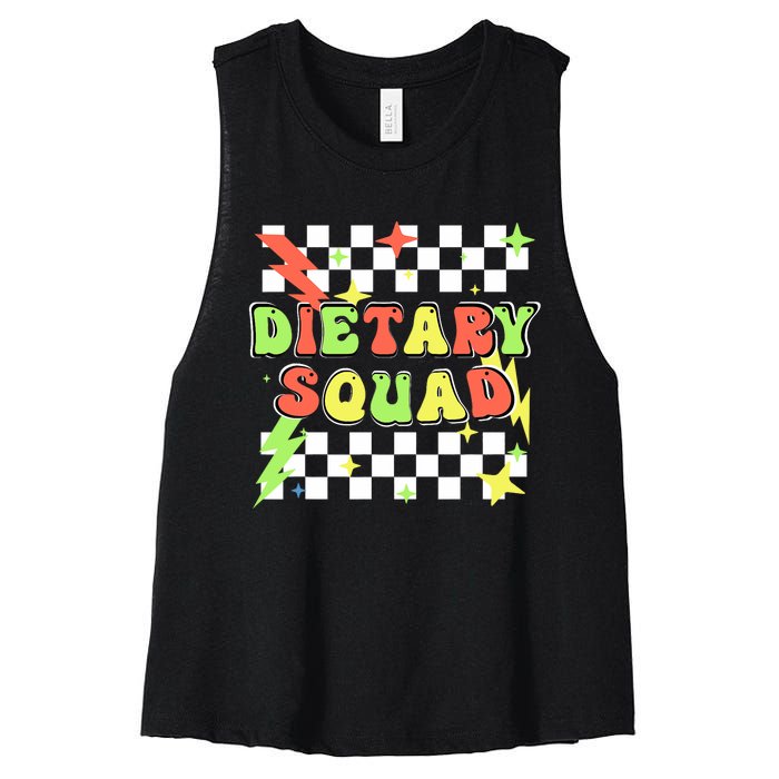 Retro Dietary Squad Dietary Appreciation Week For Staff Women's Racerback Cropped Tank