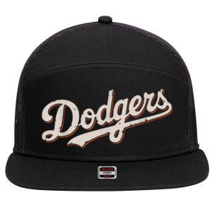 Retro Dodgers Style Classic 7 Panel Mesh Trucker Snapback Hat