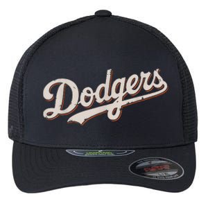 Retro Dodgers Style Classic Flexfit Unipanel Trucker Cap