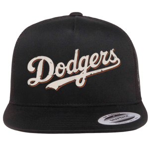 Retro Dodgers Style Classic Flat Bill Trucker Hat