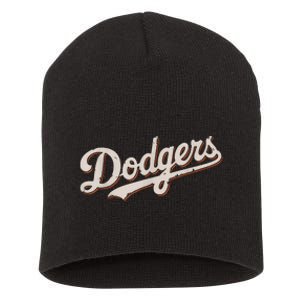 Retro Dodgers Style Classic Short Acrylic Beanie