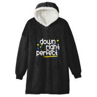 Ribbon Down Syndrome Awareness Gift Down Right Perfect Hooded Wearable Blanket