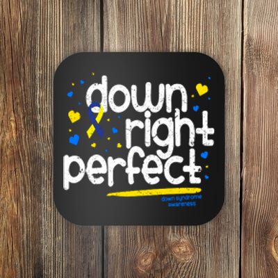 Ribbon Down Syndrome Awareness Gift Down Right Perfect Coaster