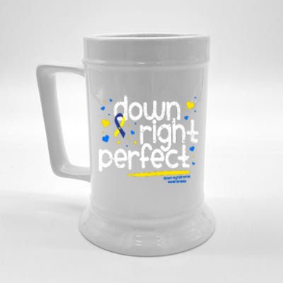 Ribbon Down Syndrome Awareness Gift Down Right Perfect Beer Stein