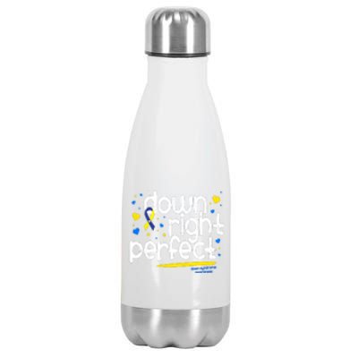 Ribbon Down Syndrome Awareness Gift Down Right Perfect Stainless Steel Insulated Water Bottle