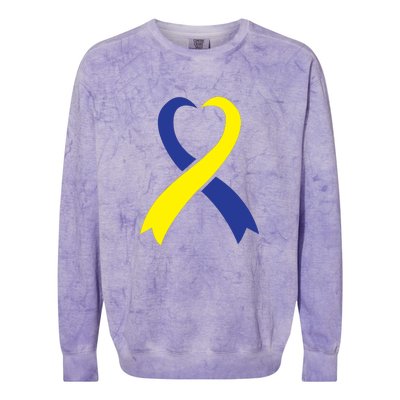 Ribbon Down Syndrome Awareness Gift Colorblast Crewneck Sweatshirt