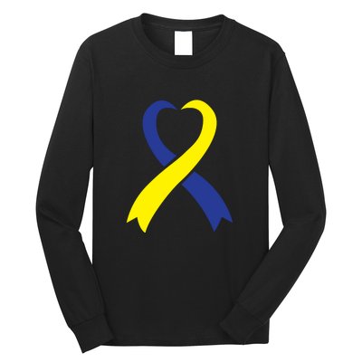 Ribbon Down Syndrome Awareness Gift Long Sleeve Shirt