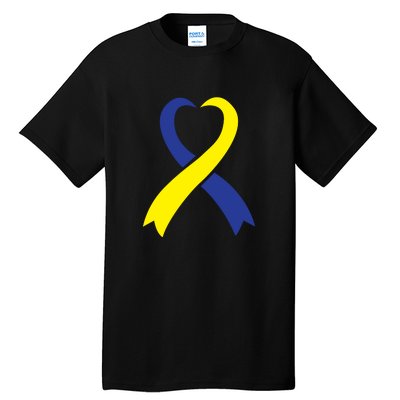 Ribbon Down Syndrome Awareness Gift Tall T-Shirt