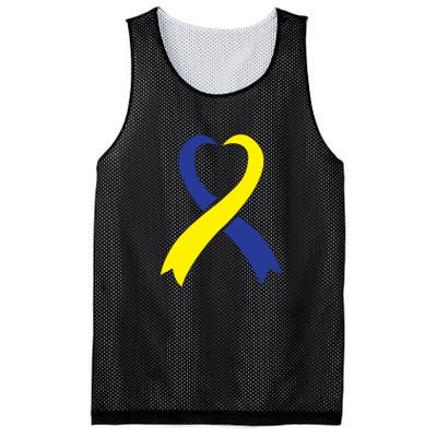 Ribbon Down Syndrome Awareness Gift Mesh Reversible Basketball Jersey Tank