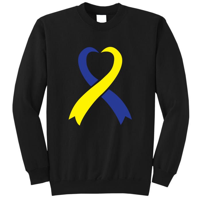 Ribbon Down Syndrome Awareness Gift Tall Sweatshirt