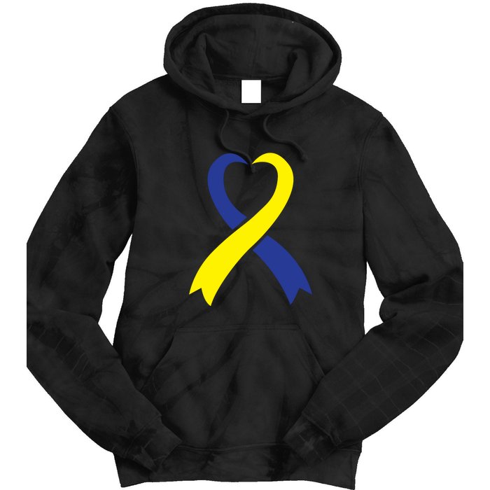 Ribbon Down Syndrome Awareness Gift Tie Dye Hoodie