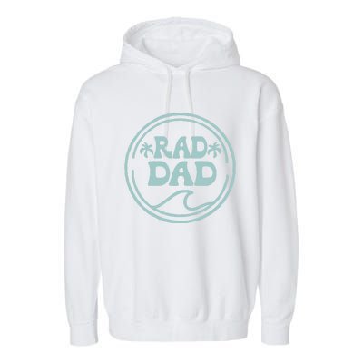 Rad Dad Surf Matching Birthday The Big One 1st Birthday Garment-Dyed Fleece Hoodie