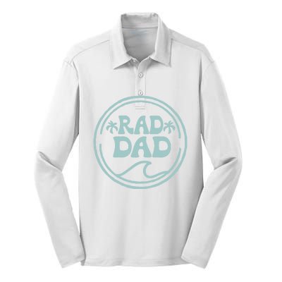 Rad Dad Surf Matching Birthday The Big One 1st Birthday Silk Touch Performance Long Sleeve Polo