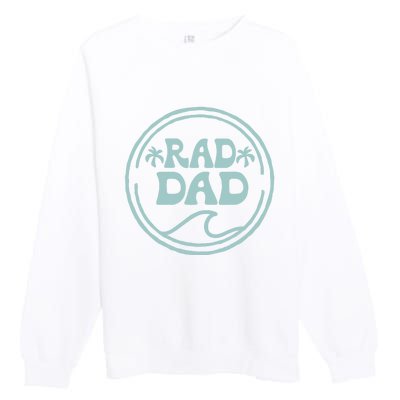 Rad Dad Surf Matching Birthday The Big One 1st Birthday Premium Crewneck Sweatshirt