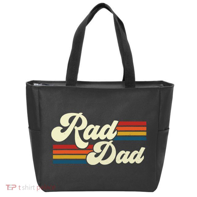 Rad Dad Shirt Vintage Retro Fathers Day Gift Zip Tote Bag