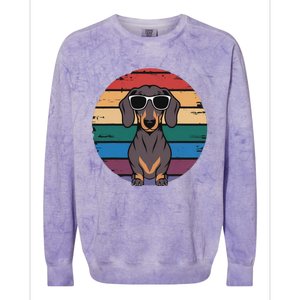 Retro Dachshund Sunset Colorblast Crewneck Sweatshirt