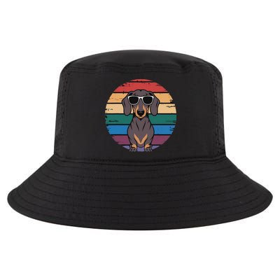 Retro Dachshund Sunset Cool Comfort Performance Bucket Hat